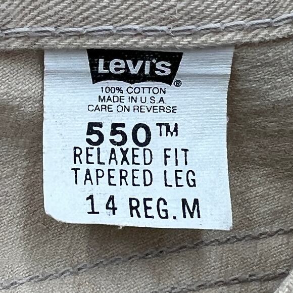 Vintage 90s Levi’s 550 Relaxed Fit Tapered Leg Ecru Denim High Rise Irregular - Picture 3 of 10
